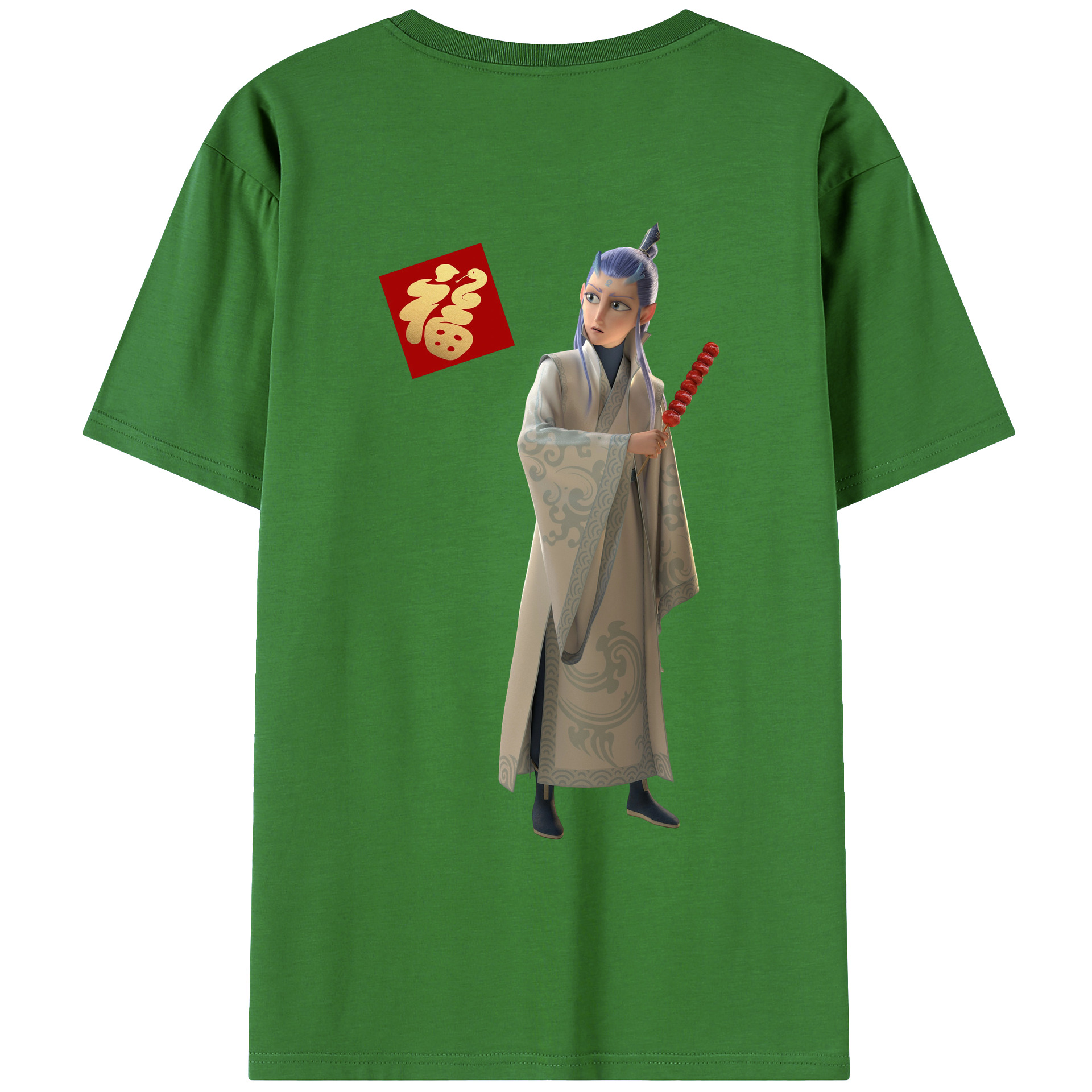 （画像用） Ne Zha 2 ナタ 魔童の大暴れ レディース半袖Tシャツ(バックプリント)